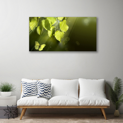 Canvas Wall art Butterfly leaves nature green