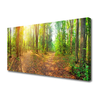 Canvas Wall art Forest nature brown green