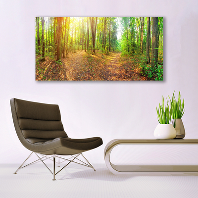 Canvas Wall art Forest nature brown green