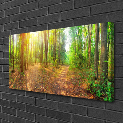 Canvas Wall art Forest nature brown green