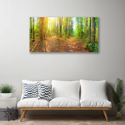 Canvas Wall art Forest nature brown green