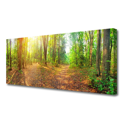 Canvas Wall art Forest nature brown green