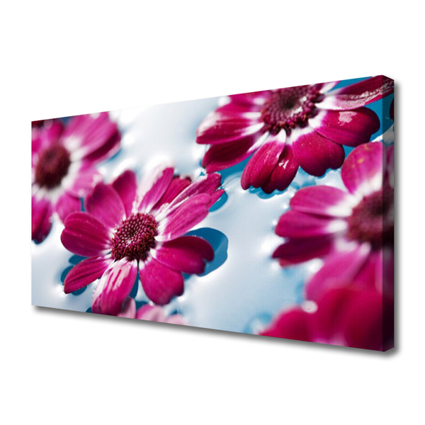 Canvas Wall art Flowers floral red blue