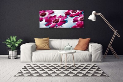 Canvas Wall art Flowers floral red blue