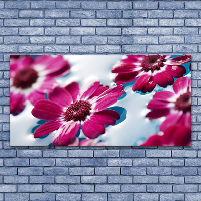 Canvas Wall art Flowers floral red blue