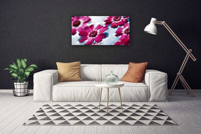 Canvas Wall art Flowers floral red blue