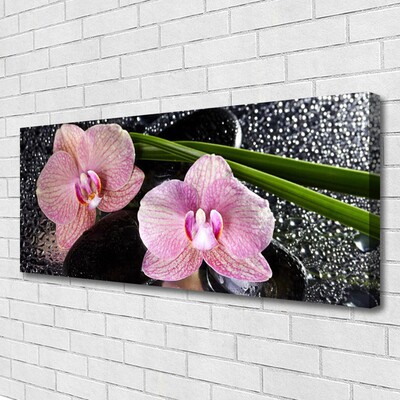 Canvas Wall art Flowers floral green pink