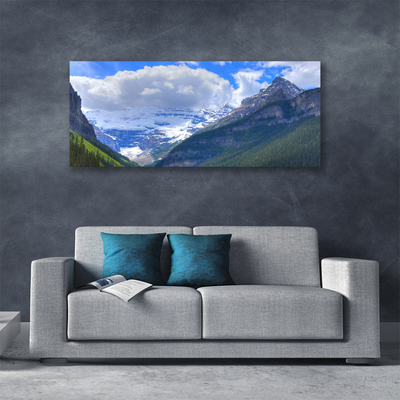Canvas Wall art Mountains landscape grey blue white green