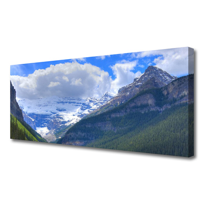 Canvas Wall art Mountains landscape grey blue white green