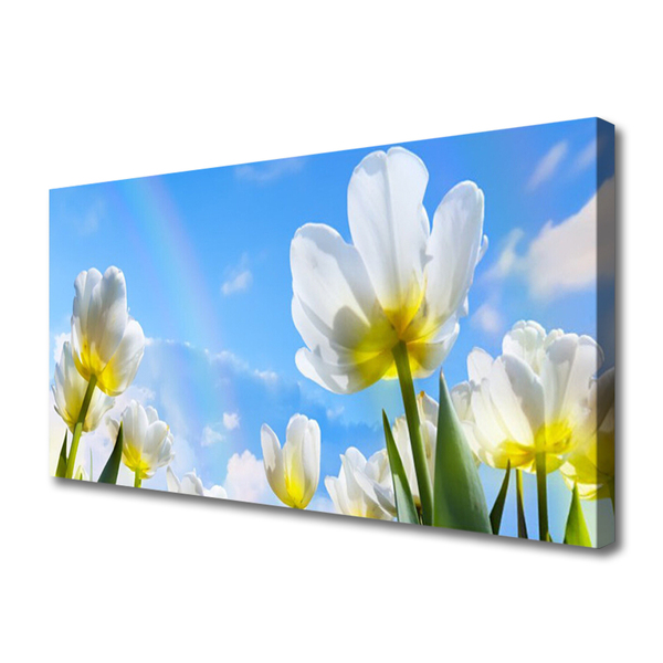 Canvas Wall art Flowers floral white green