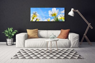 Canvas Wall art Flowers floral white green