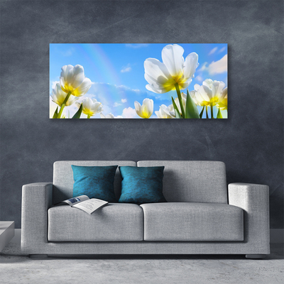 Canvas Wall art Flowers floral white green