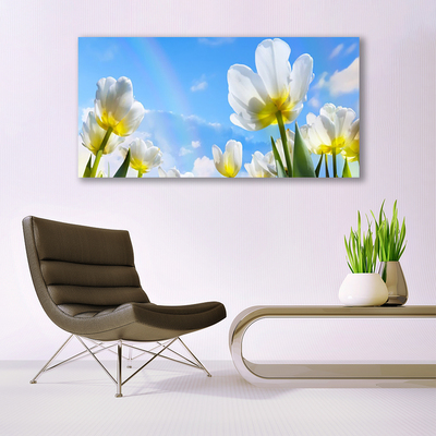 Canvas Wall art Flowers floral white green