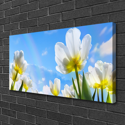 Canvas Wall art Flowers floral white green