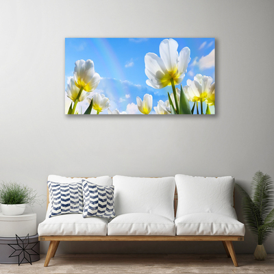 Canvas Wall art Flowers floral white green