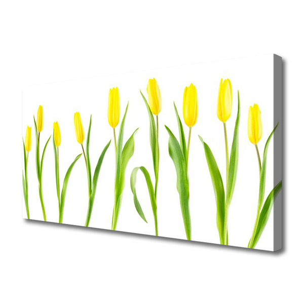 Canvas Wall art Tulips floral yellow green