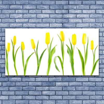 Canvas Wall art Tulips floral yellow green