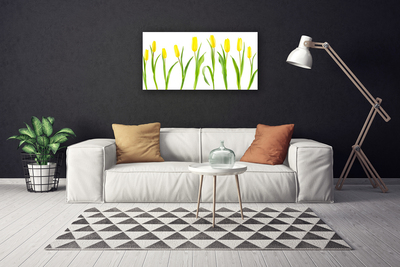 Canvas Wall art Tulips floral yellow green