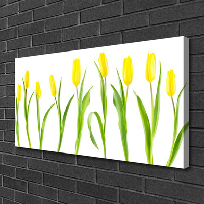 Canvas Wall art Tulips floral yellow green