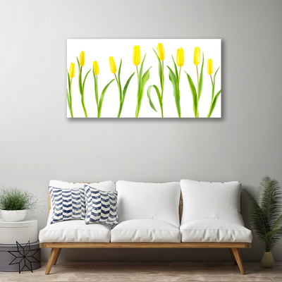 Canvas Wall art Tulips floral yellow green