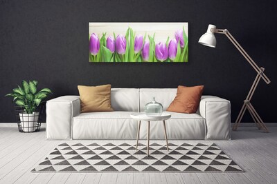 Canvas Wall art Tulips floral pink green