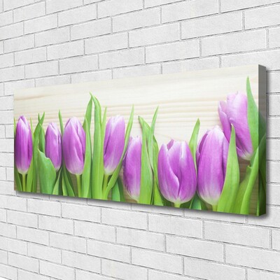 Canvas Wall art Tulips floral pink green