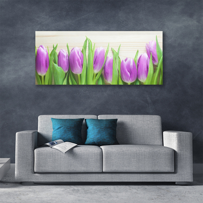 Canvas Wall art Tulips floral pink green