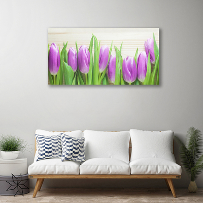 Canvas Wall art Tulips floral pink green