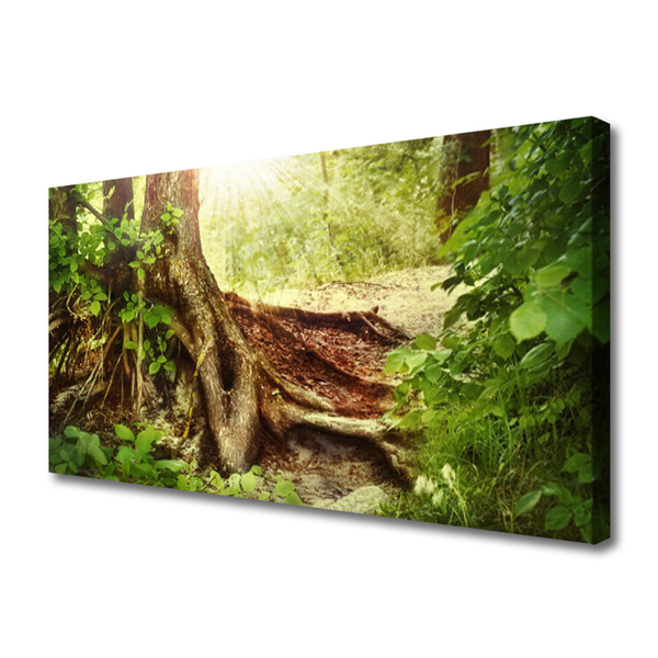 Canvas Wall art Tree trunk nature brown green