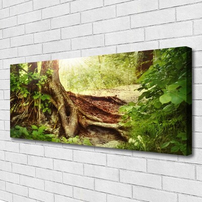 Canvas Wall art Tree trunk nature brown green