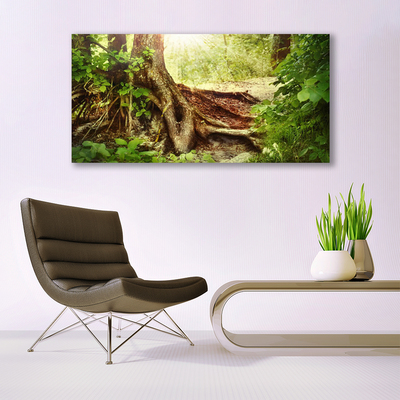 Canvas Wall art Tree trunk nature brown green