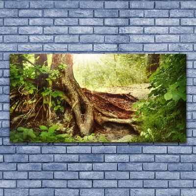 Canvas Wall art Tree trunk nature brown green