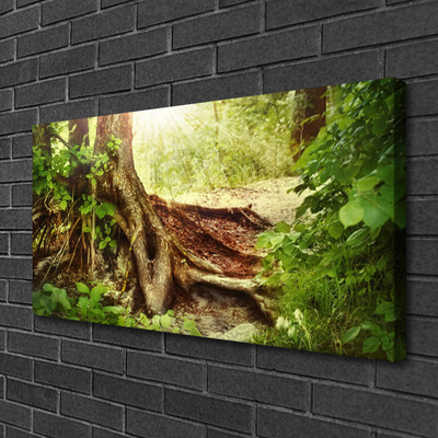 Canvas Wall art Tree trunk nature brown green