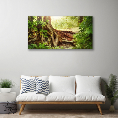 Canvas Wall art Tree trunk nature brown green