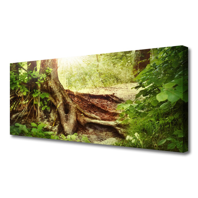 Canvas Wall art Tree trunk nature brown green