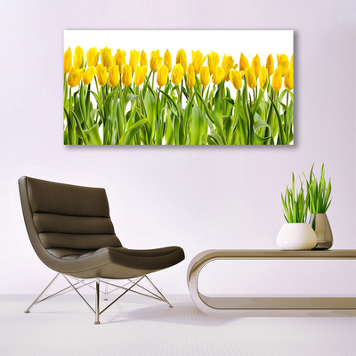 Canvas Wall art Tulips floral yellow green