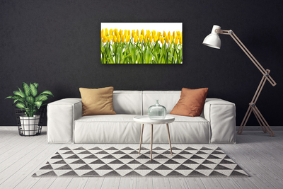 Canvas Wall art Tulips floral yellow green