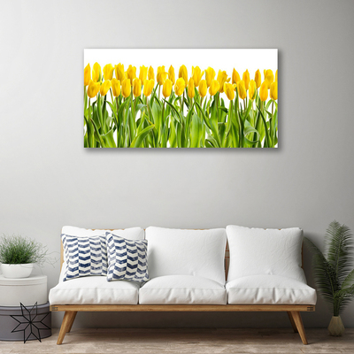 Canvas Wall art Tulips floral yellow green