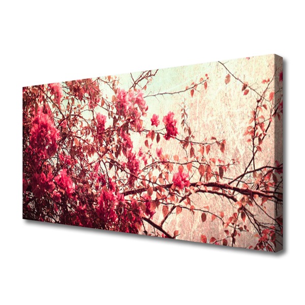 Canvas Wall art Branches leaves nature brown orange