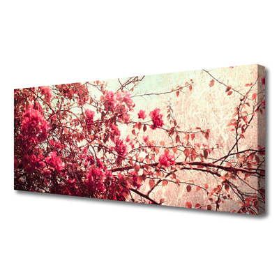 Canvas Wall art Branches leaves nature brown orange