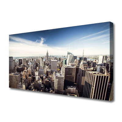 Canvas Wall art City houses grey white