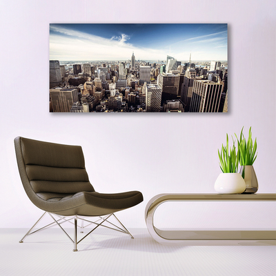 Canvas Wall art City houses grey white