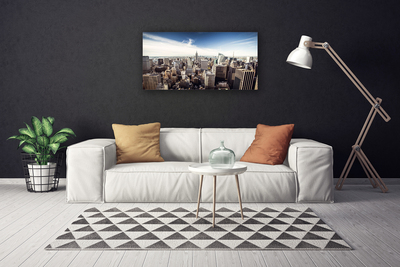 Canvas Wall art City houses grey white