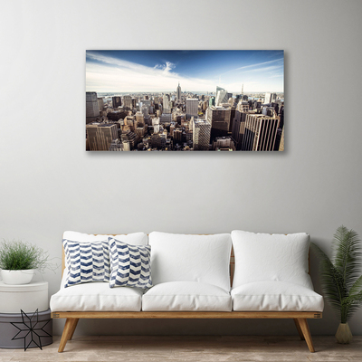 Canvas Wall art City houses grey white