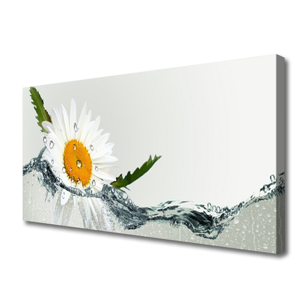 Canvas Wall art Daisy water art yellow white blue