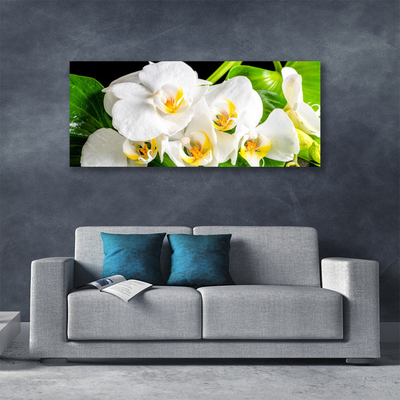 Canvas Wall art Petals floral white green