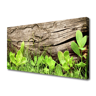 Canvas Wall art Grass leaves floral green