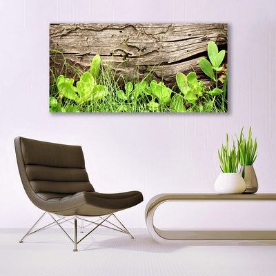 Canvas Wall art Grass leaves floral green