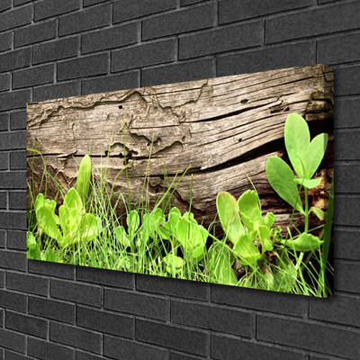 Canvas Wall art Grass leaves floral green