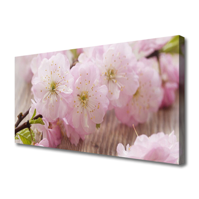 Canvas Wall art Branch flowers floral brown pink